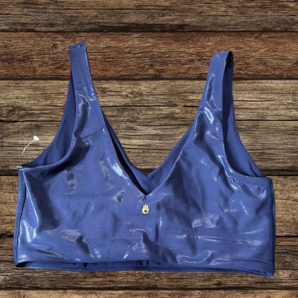 Spiritual Gangster Harlow High Gloss Tank Sports Bra Midnight Blue Activewear S - Picture 5 of 12